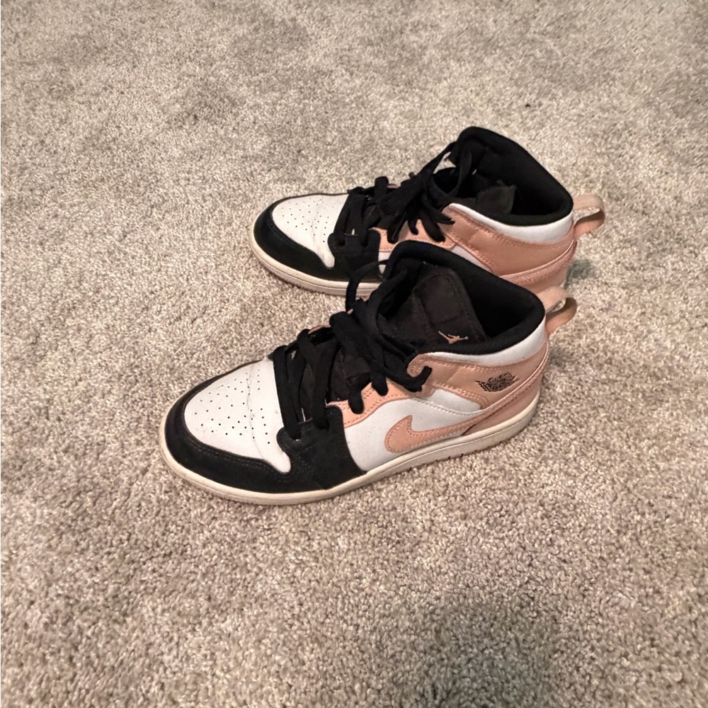 Kids Black and Pink Sneakers